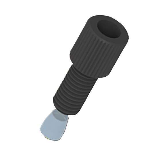 Cole-Parmer VapLock Tubing Adapter, 2.2 mm OD x 1/4-28 UNF(M), black PP w/ white PTFE; 10/pk_1226129