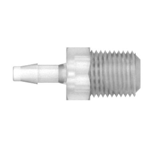 Cole-Parmer VapLock Tubing Adapter, 5/32" ID x 1/4" NPT(M), Polypropylene, 10/pk_1240857