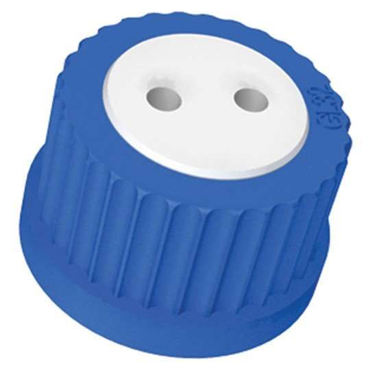 Diba Omnifit® T-Series Solvent Bottle Cap, GL32, 2 Luer ports without valve; 1/ea_1455209