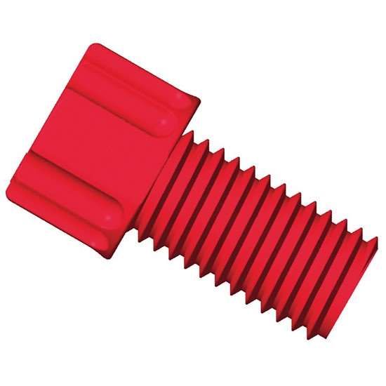 Dibafit„¢ Gripper Fitting, 1/4"-28 UNF(M) flat bottom, 1/16" OD tubing, red; 10/pk_1240204