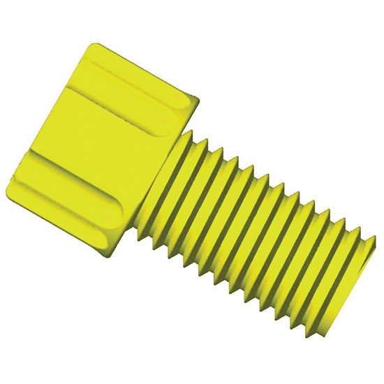 Dibafit„¢ Gripper Fitting, 1/4"-28 UNF(M) flat bottom, 1/8" OD tubing, yellow; 10/pk_1229947
