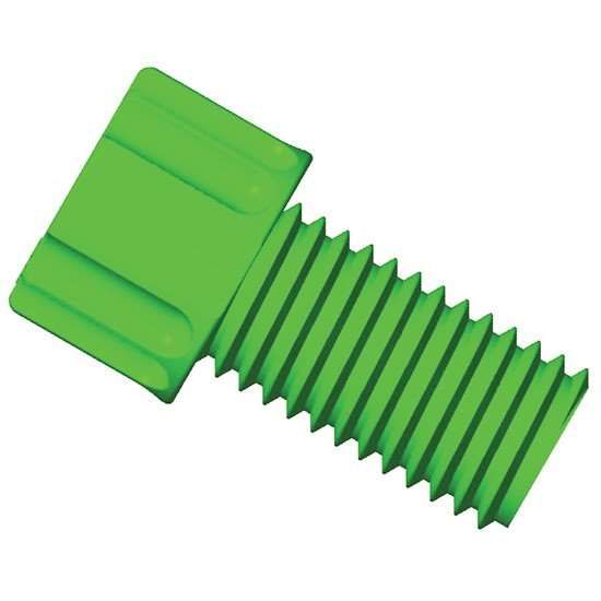 Dibafit„¢ Gripper Fitting, 1/4"-28 UNF(M) flat bottom, 1/8" OD tubing, green; 10/pk_1238501