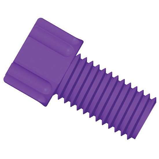 Dibafit„¢ Gripper Fitting, 1/4"-28 UNF(M) flat bottom, 1/8" OD tubing, violet; 10/pk_1238698