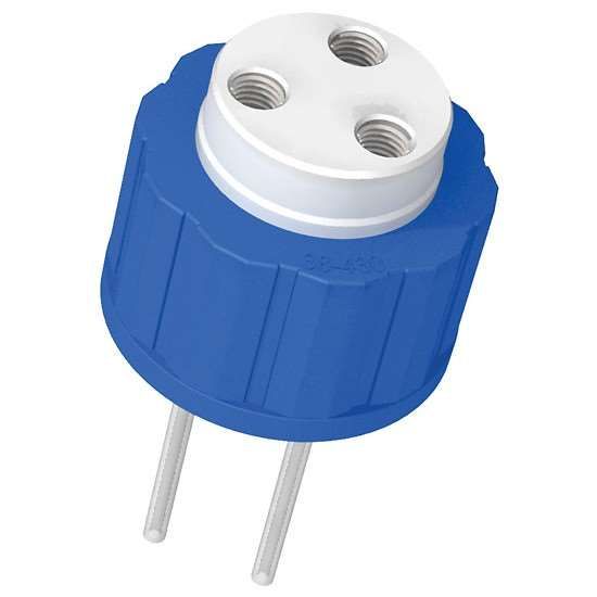 Diba Omnifit® Q-Series Solvent Bottle Cap, GL38/38-430 (glass), 3 UNF(F) ports w/o valves, blue; 1/ea_1487675
