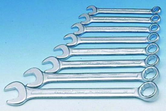 Open end/ring wrench set Elora 3S-8M format 57260005,chrome-plated, shape AK, 8-pieces, 8,9,10,11,13,14,17,19 mm, chrome-vanadium steel_1508826