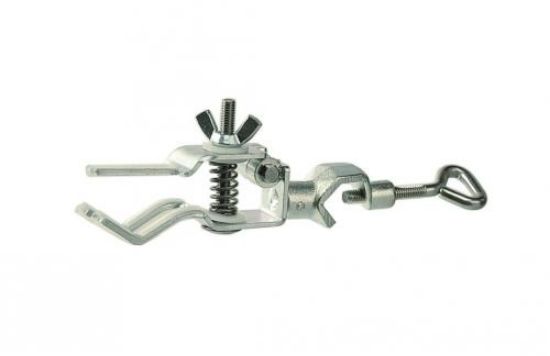 Burette clamp, steel electroplated d=20mm, fingers with silicone coat, for 1 burette_1564693