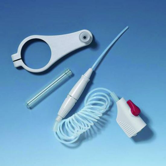 Flexible discharge with recirculation valve, PTFE, ca. 800mm long, with safety handle_1563813