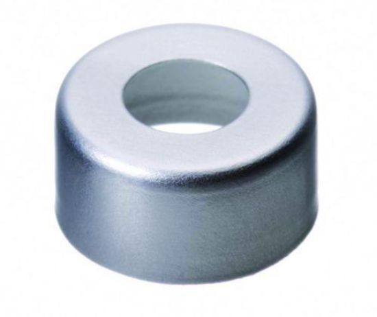 LLG-Aluminium crimp cap N 20, silver, center hole, Butyl cap, grey, Hardness: 37° shore A (unassembled) pack of 100pcs_1576160