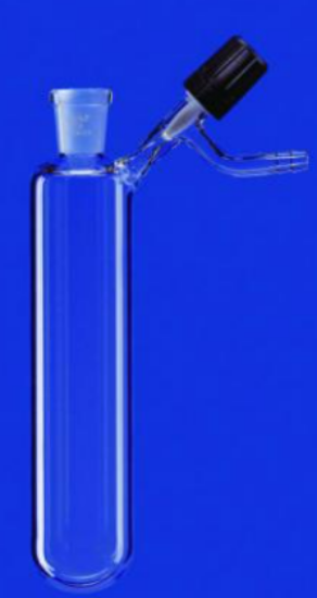 Nitrogen receiver (schlenk tube) 10 ml, socket, NS 14/23 PTFE valve plug, hole 2,5mm_1602995