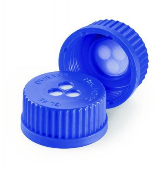 Membrane screw caps GL 45, PP blue, for DURAN laboratory glass bottles ePTFE Poren size 0,2 μm_1593372