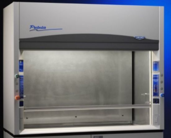 8' Protector Stainless Steel Perchloric Acid Hood, 31.7" exterior depth, with 2 service fixtures, 208-230V, 50/60Hz_1692814