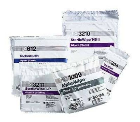 Texwipe, Low-Particulate Cleanroom Wipes, TX629, 9" x 9", 300/bag_1149618