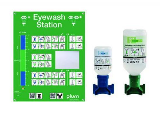 Eye flushing emergency station with 2 bottles, 290 x 230 x 80 mm_1555717