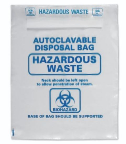 LLG-Autoclavable bags 610x810mm PP, transparent, BIOHAZARD, pack of 50_1559647