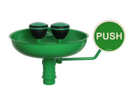 Safety eye-shower ClassicLine with recepacle, stainless steel, for wall mounting_1566629