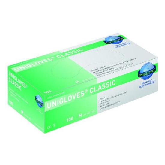 Latex gloves, size 7-8/M pre-powdered, Multi-Comfort pack of 100_1837727