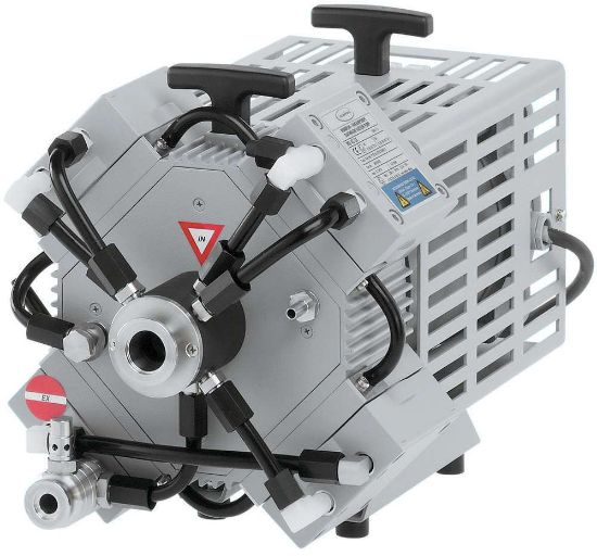 Chemistry diaphragm pump MD 4C EX three stage, 230 V / 50 Hz with ATEX approval: pumping chamber (pumped gases): II 2G IIC T3 X environment (without inert purge gas): II 3G IIB T4 X environment (with inert purge gas): II 2G IIB T4 X motor:_1680292