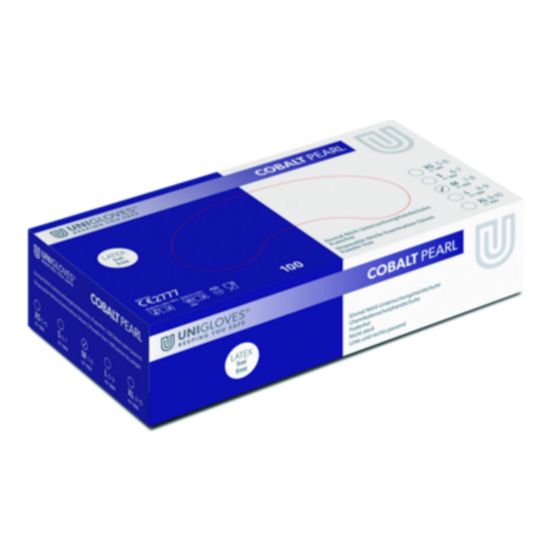 Nitrile gloves Cobalt Pearl size L powder free, non sterile, rolling edges, micro-roughened finger tips, pack of 100_1728687