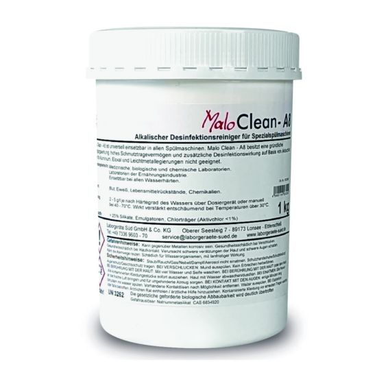 Special cleaner MaloClean A8Alkaline disinfectant cleaner for special dishwashing machines-Suitable for medical, biological and chemical laboratories as well as laboratories in the food industry-Removes blood, protein-containing residues, f_1913322
