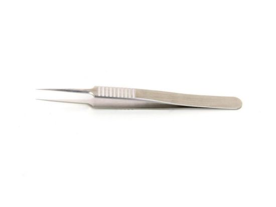 High precision tweezers for biology 110 mm type 5SG.CX, extra fine tip, superior finish, anti-magnetic superalloy, serrated handles_1577236