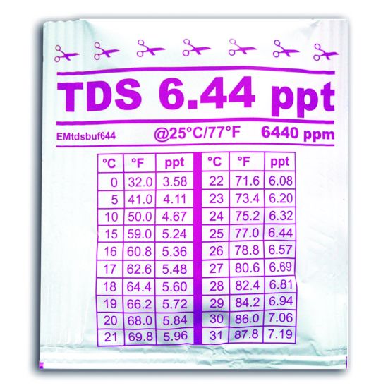 Water-i.d. TDS Calibration Solution 6.44 ppt TDS, Pack of 25x20 mL ...