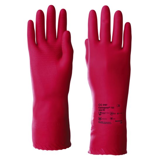 Chemical Protection Glove KCL Camapren® 722Chemical protection glove made of chloroprene natural latex.-Very good sensitivity-Good grip on greasy and oily parts, profiled-High flexibility at low temperatures-High elasticity-Pleasant wearing_1905333