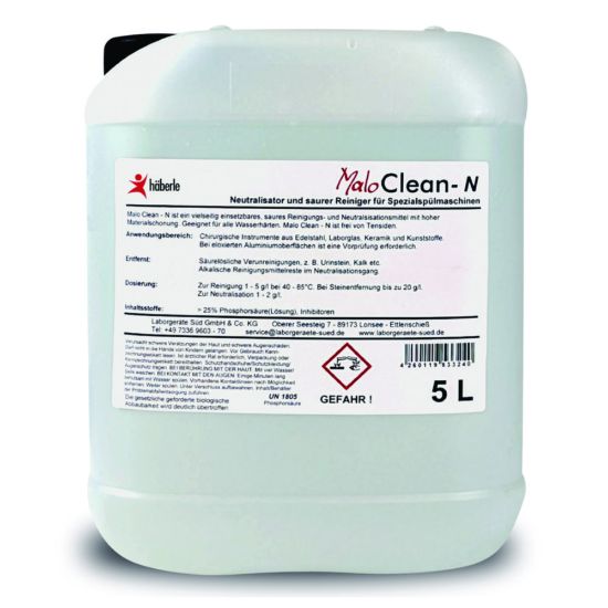 Neutraliser MaloClean NNeutraliser and acid cleaner for special dishwashers.Suitable for all water hardnesses. Pre-testing is required for anodised aluminium surfaces.-For surgical instruments made of stainless steel, laboratory glassware,_1913263