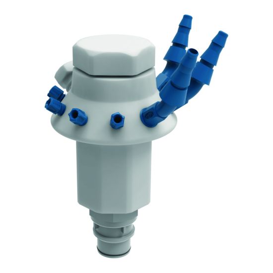 Safety Waste Caps V3.0, with Quick-Lock ConnectorSafety Waste Cap, with Quick-Lock connector, for connecting 4 capillaries (UNF 1/4" 28 G), 3 tube connectors (NPT 1/8") and an exhaust filter (GL 14). Scope of supply: Screw cap, satellite (P_1918562