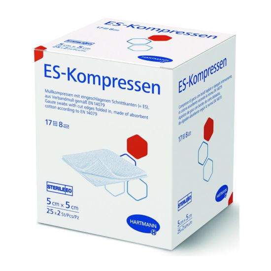 Compresses, sterileMade of 100 % gauze with folded cut edges (ES)_1928017