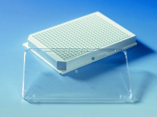 Lid for BRANDplates® 96-well without condensation rings, transp. bottom, 384-well, pack of 50_1561568