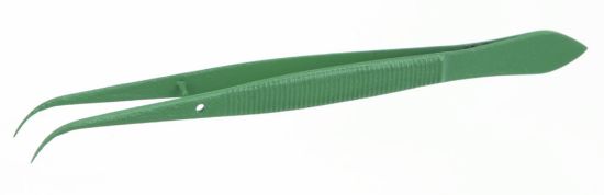 Tweezers 145 mm, PTFE-coated acuate/curved, with aligning plug_1581439