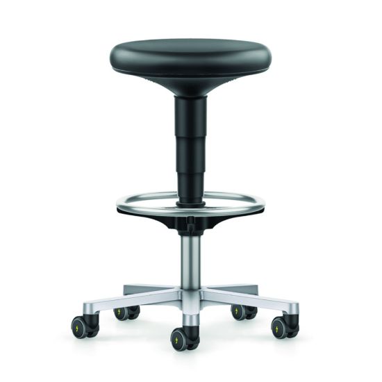 Cleanroom stool, Stop&Go castors, foot ringThe cleanroom stool is the comfortable and flexible solution for short-term sitting at the cleanroom workplace.-Cleanroom class 3 according to EN ISO 14644-1-ESD-compliant according to EN 61340-5-1_1932422