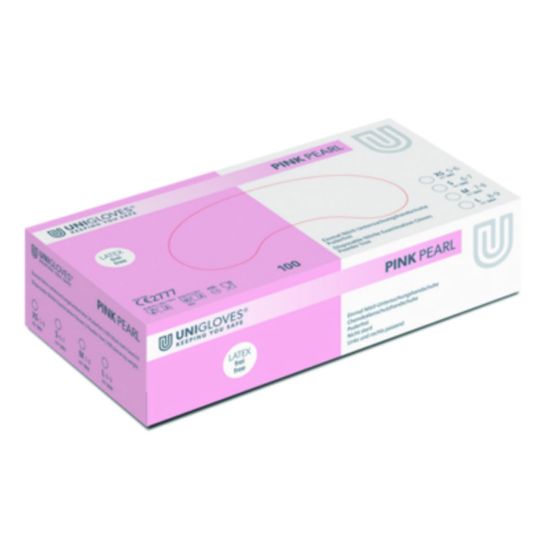 Nitrile gloves Pink Pearl size L powder free, non sterile, rolling edges, micro-roughened finger tips, pack of 100_1771127