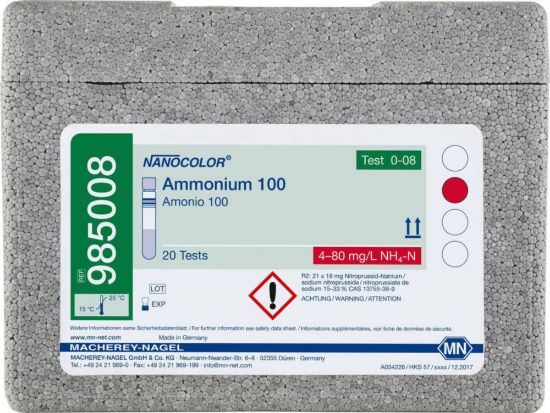 NANOCOLOR Ammonium 100 Tube test with Barcode pack of 20 tests (no dan. goods)_1510606