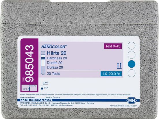 NANOCOLOR Hardness 20 for determination of total hardness, calcium and magnesium Tube test with Barcode pack of 20 tests_1510647