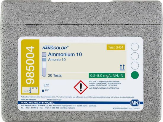 Test-tubes Ammonium 10 pack of 20 tests no dan. goods_1517795