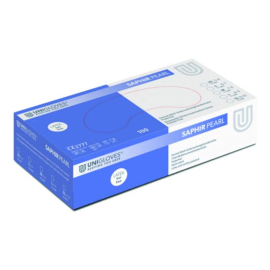Nitrile gloves Saphir Pearl size L (8-9) powder free, non sterile, rolling edges, pack of 100_1816278