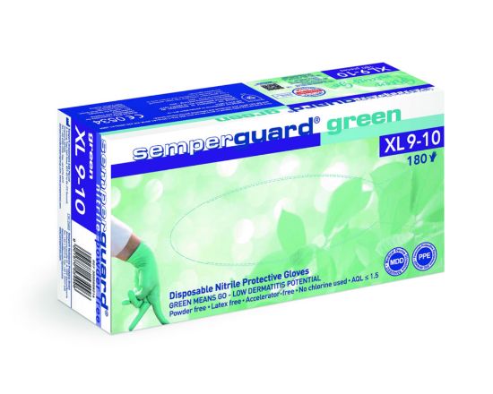 Disposable gloves size XL (9-10) Semperguard®, Nitril, green, powder-free, non-sterile, pack of 200_1812617
