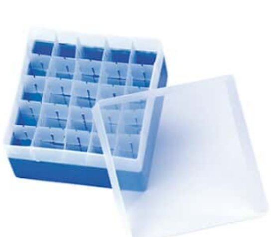 Kinesis Polypropylene Storage Box, Blue, 25 x 5-, 10-, or 20-mL Vials; Each_1551140