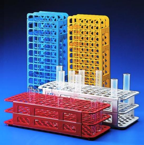 universal test tube rack for 24 tubes, diam 30mm, PP 112 x 300 x 85 mm, blue_1553206