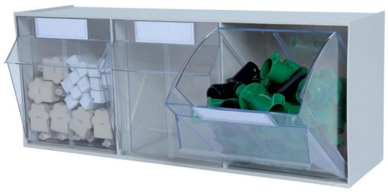 Storage system MultiStoreMade of high-impact proof PS. Tilt bins made of clear PS.-For small components and accessories e.g. in industries, hospitals and laboratories-Dust-free and clean storage of contents-Multifunctional for individual st_1914758