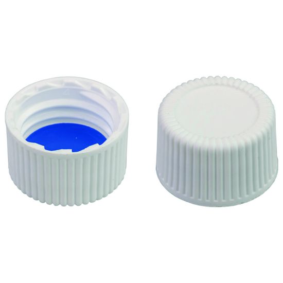 Screw-caps N13, white, closed silicone white/ PTFE blue, septa thickn.: 1.3mm, pack of 100 pcs._1593362