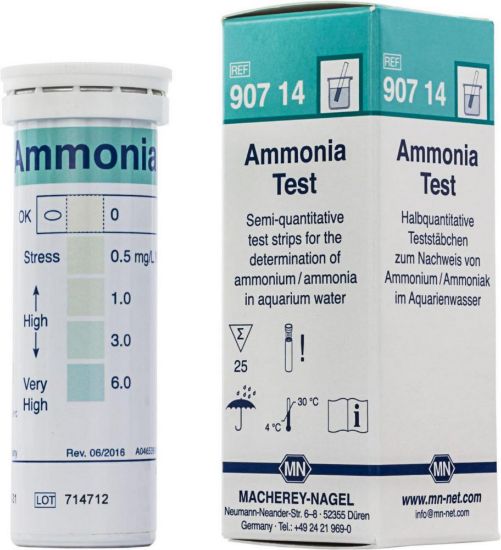 Ammonia test, fast detection 0-0, 5-1-3-6 mg/L NH4+ pack of 25_1583583
