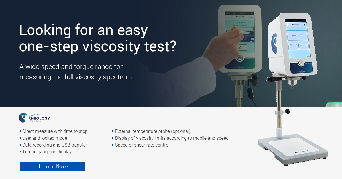 Traditionally, measuring viscosity can be a time-consuming and complex process. But what if there was a way to simplify it? Introducing the B-ONE PLUS, a revolutionary viscometer from Lamy Rheology, offered exclusively by John Morris Group.