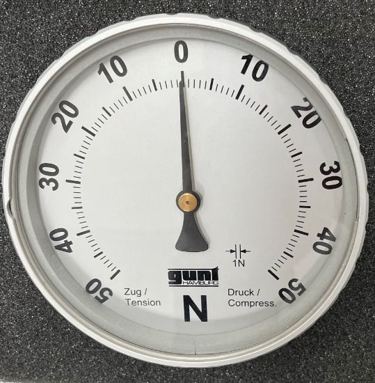GUNT Force Dial Gauge for Tensile and Compression, ±50 N Measurement Range