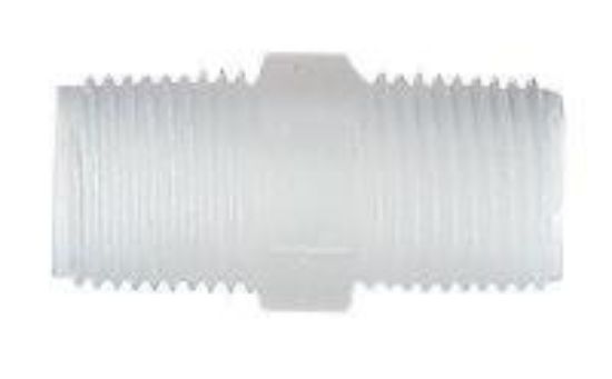 Masterflex Fitting, PVDF, Straight, Male Threaded Adapter, 3/8" NPT(M); 10/PK_1867487