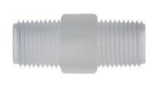 Masterflex Fitting, PVDF, Straight, Male Threaded Adapter, 1/8" NPT(M); 10/PK_1867695