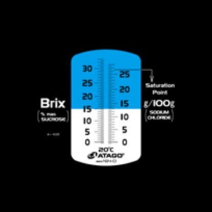 Atago, Dual Scale Refractometer, MASTER- BX/S28M, Beverage & Salinity, Brix: 0.0 to 33.0%, Sodium chloride: 0.0 to 28.0g/100g_1118852