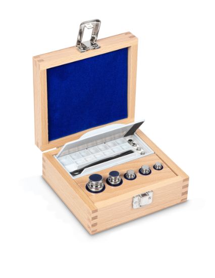 1 g - 1 kg E2 set of weights, in wooden box, lined stainless steel_1129135