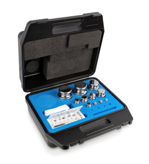 Weight set, E1, 1 mg; 2 kg, Button, Stainless Steel polished, in plastic case, 1 mg; 2 kg, E1,_1930728